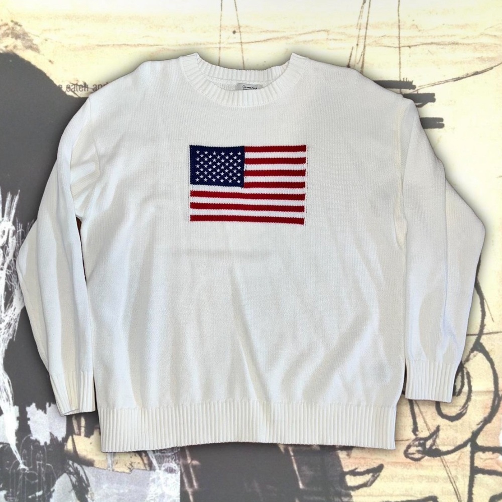 American flag knit sweater
